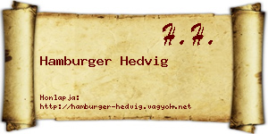Hamburger Hedvig névjegykártya